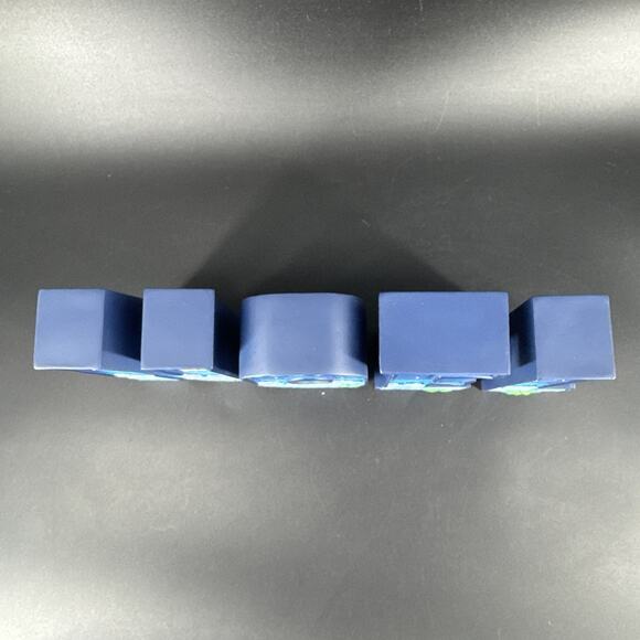 Vtg Abby Press Noel Nativity Scene Spellout Resin Christmas Holiday Decor Blue - Picture 2 of 10